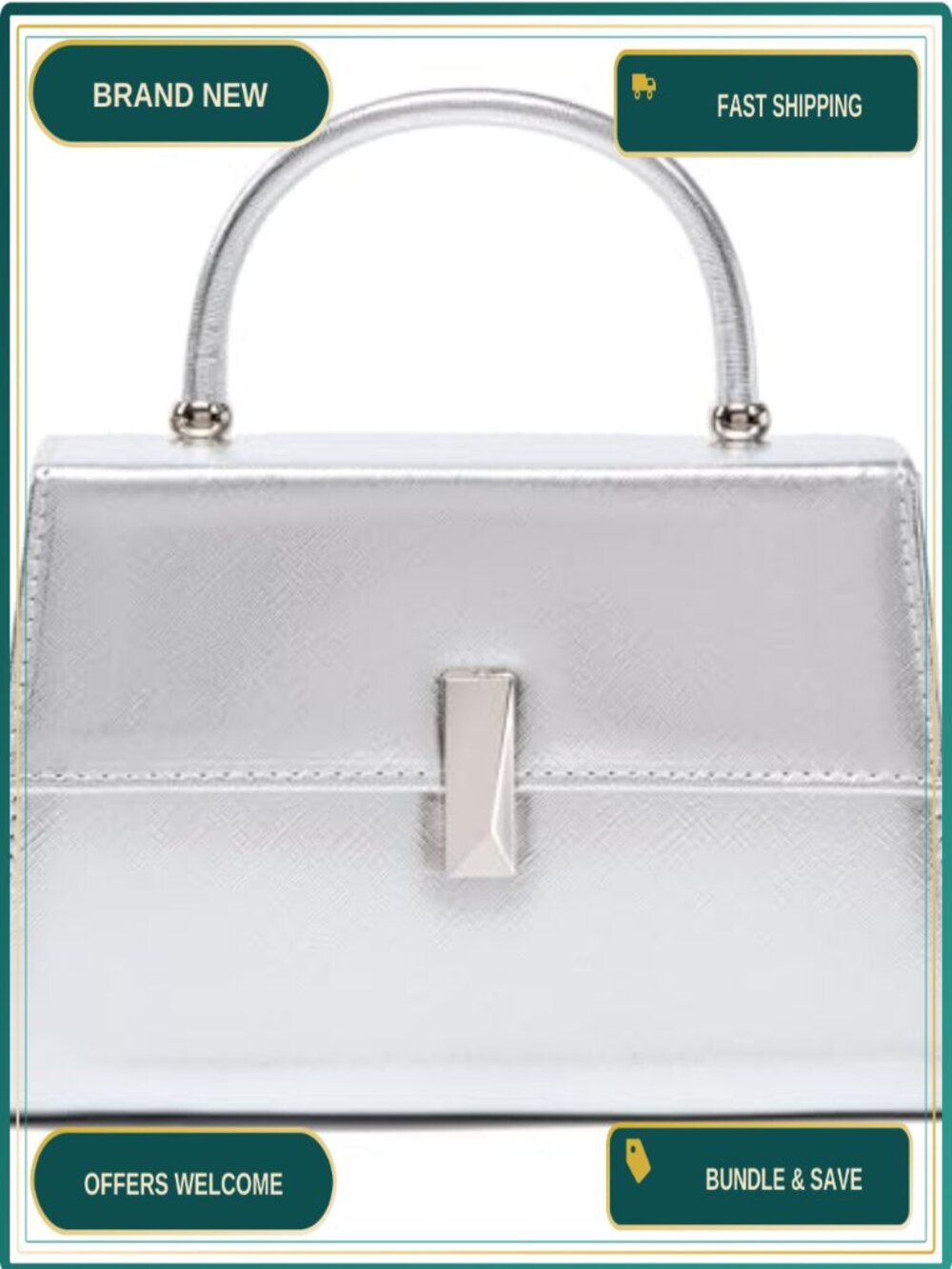 Womens PU Leather Evening Clutch Top Handle Satchel Crossbody Chain Formal Purse